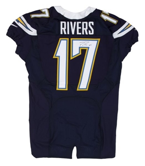 2012 Phillip Rivers San Diego Chargers Signed Pro-Cut Home Jersey (MeiGray)